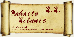 Mahailo Milunić vizit kartica